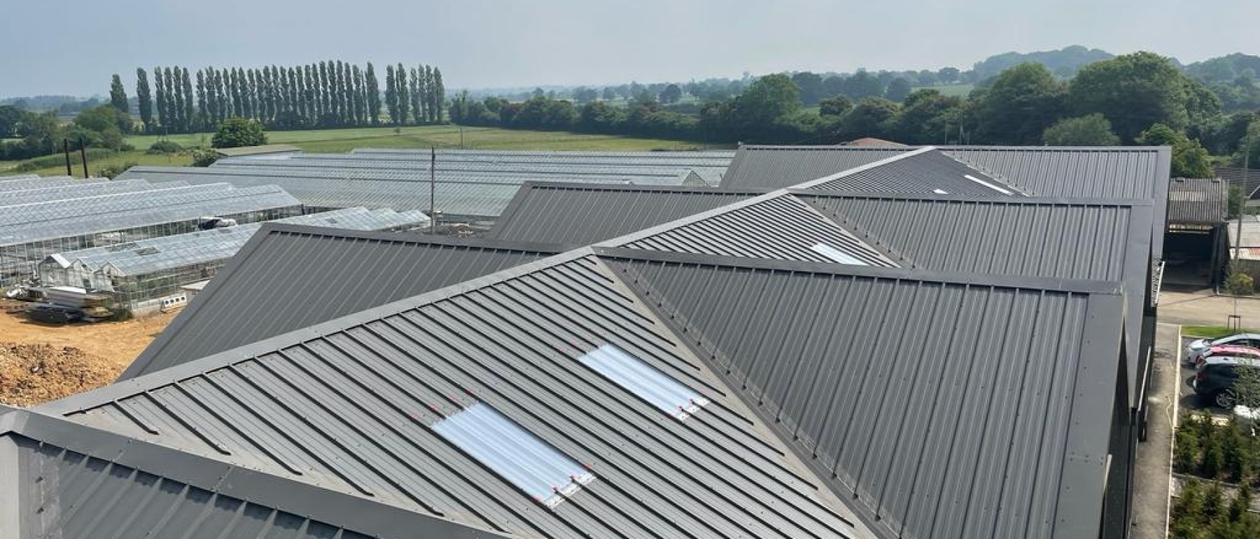 Commercial warehouse with steel cladding and roof